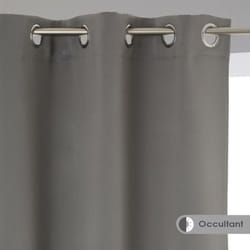 Atmosphera - Rideaux occultants - Gris - Lot de 2 panneaux à oeillets - Livraison gratuite