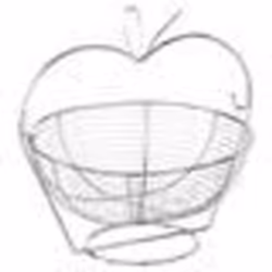 Corbeille à fruit en forme de pomme en métal - Argenté - L 35 x P 29 x H 33 cm