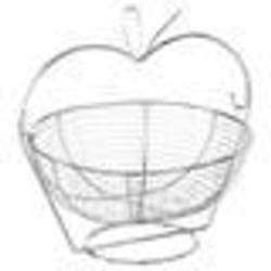Corbeille à fruit en forme de pomme en métal - Argenté - L 35 x P 29 x H 33 cm