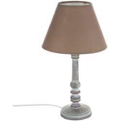 Description générale La lampe à poser en bois de couleur taupe est un choix élégant pour apporter une touche chaleureuse à vo ...