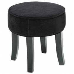 Atmosphera - Tabouret Adriel velours noir créateur d'intérieur