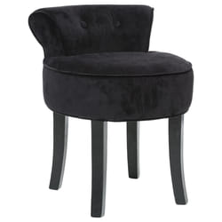 Lot de 2 tabourets effet velours noir "Firmin"