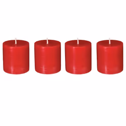 Lot de 4 Bougies Votives  Rustic  4,5cm Rouge