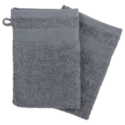 Lot de 2 Gants de Toilette  Confort  15x21cm Gris Anthracite