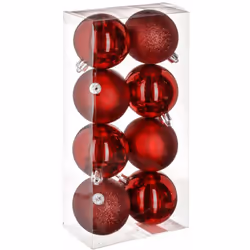 Décorez facilement et en toute sérénité votre sapin de Noël avec ce kit de décoration comprenant des boules de Noël de deux c ...