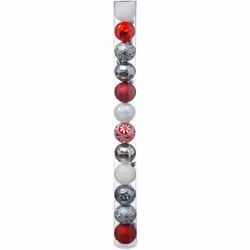 Décorez facilement et en toute sérénité votre sapin de Noël avec ce kit de décoration comprenant des boules de Noël de trois  ...
