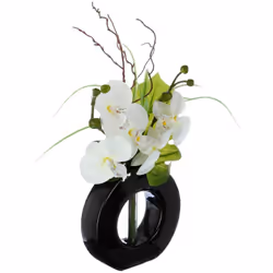 Originale et délicate, la composition d'orchidées artificielles Atmosphera vous séduira si vous appréciez les accessoires déc ...