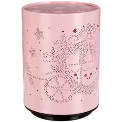 Veilleuse enfant led "push" métal d8cm - Atmosphera createur d'interieur. Couleur : Caleche rose. Matière principale : Polyes ...