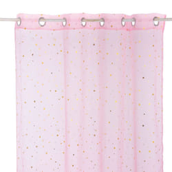 Voilage étoiles Doré et rose 140X250