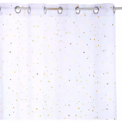 Composez une décoration à la fois lumineuse et poétique dans la chambre de votre enfant avec ce voilage "Étoiles or" Atmosphe ...
