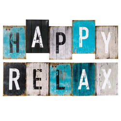 Toile imprimée "Happy/Relax" 26X75