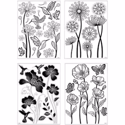 Sticker en relief fleurs - Atmosphera createur d'interieur. Couleur : Fleusr oiseaux noir. Matière principale : Pvc. Longueur ...