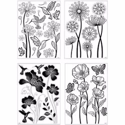 Sticker en relief fleurs - Atmosphera createur d'interieur. Couleur : Fleurs papillons argent. Matière principale : Pvc. Long ...