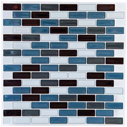 Sticker carrelage rectangulaire d25x25cm en pvc - Atmosphera createur d'interieur. Couleur : Bleu. Matière principale : Pvc. ...