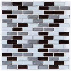 Sticker carrelage rectangulaire d25x25cm en pvc - Atmosphera createur d'interieur. Couleur : Gris. Matière principale : Pvc. ...