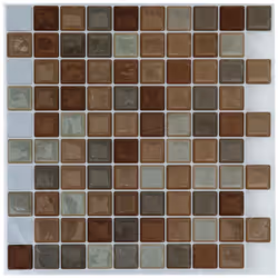 Sticker carrelage carré - Atmosphera createur d'interieur. Couleur : Marron. Matière principale : Pvc. Longueur : 26.00 cm. L ...