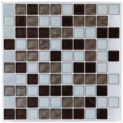 Sticker carrelage carré - Atmosphera createur d'interieur. Couleur : Noir. Matière principale : . Longueur : 26.00 cm. Largeu ...