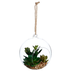 Plante artificielle et Boule en verre H17