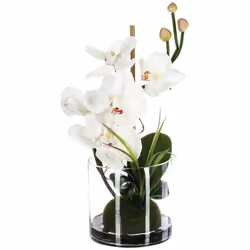 Vous rêvez de garder votre orchidée fleurie toute l'année ? La Composition d'orchidées artificielles, vase en verre, H37 cm A ...