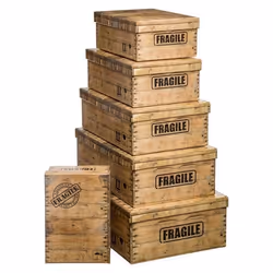 Boîtes effet cagette x6 - FIVE - Marron - Carton - Dimensions variées