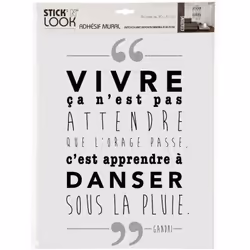 Sticker texte citation auteur 30x40 - Atmosphera createur d'interieur. Couleur : Vivre. Matière principale : Pvc. Longueur : ...