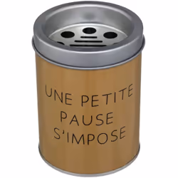 Cendrier "messages" métal d7,5cm - Atmosphera createur d'interieur. Couleur : Jaune. Matière principale : Fer-blanc. Longueur ...