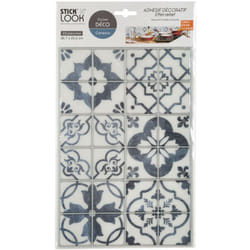 Atmosphera - Lot de 2 stickers carrelages ciment bleus créateur d'intérieur