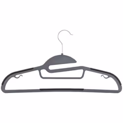 Cintres plastiques bi-matière x8 - 5 five simply smart. Couleur : Gris. Matière principale : Polyethylene_terephtalate_pet. L ...