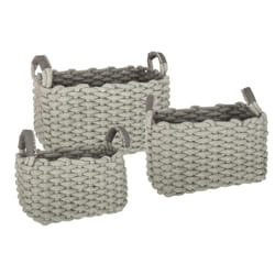 Lot de 3 paniers tricots rectangles