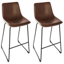 Lot De 2 Chaises De Bar Lois Effet Cuir Marron Atmosphera