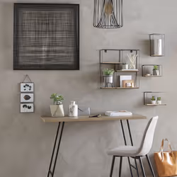 Lot de 4 étagères métal murales carrées