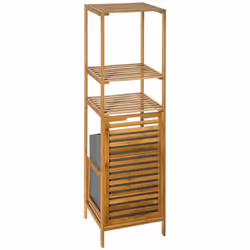 Description générale Cette étagère colonne de salle de bain en bambou est à la fois fonctionnelle et esthétique. Avec ses 3 é ...