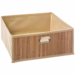 Boîte de rangement design en bambou et tissu Mix'n modul - Marron