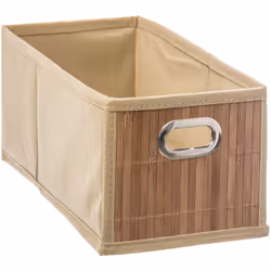 Boîte de rangement profonde en bambou et tissu Mix'n modul - Beige