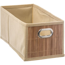 Boîte de rangement profonde en bambou et tissu Mix'n modul - Beige