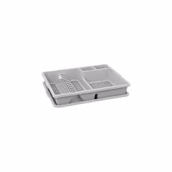 Egouttoir avec plateau - Plastique - Gris