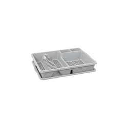 Egouttoir avec plateau - Plastique - Gris