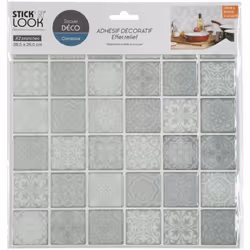 Description générale Ce lot de 2 stickers effet carrelage gris est idéal pour embellir votre intérieur. Faciles à appliquer,  ...
