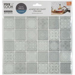 Atmosphera - Lot de 2 stickers carrelage gris créateur d'intérieur