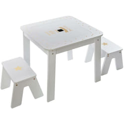 Atmosphera - Table avec 2 tabourets doré 57x57cm créateur d'intérieur