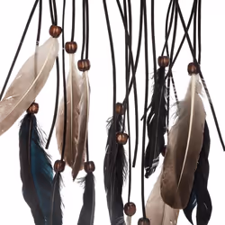 Attrape-Rêves Ethnique  Plumes  55cm Noir