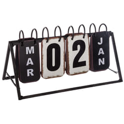 Calendrier métal vintage noir