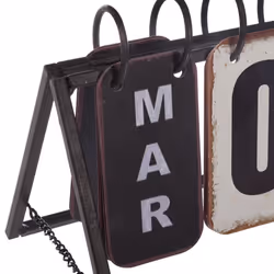 Calendrier métal vintage noir