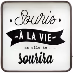 Boîte lumineuse LED - carrée 25x25 cm - Fer, Fibres de bois et PVC - Fonctionne à piles (3xAA/LR6). Dimensions : L. 25,5 x l. ...