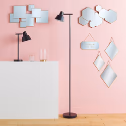 Lot de 3 miroirs losanges métal chaîne Doré