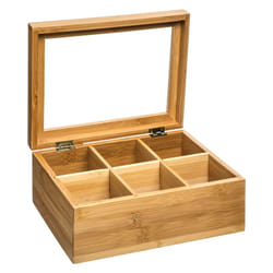 5five Boîte de Rangement à Thé en Bambou à 6 Compartiments pour Conserver Vos Sachets de Thé Organisés