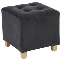 Atmosphera - Pouf en velours Léandre coloris gris trend