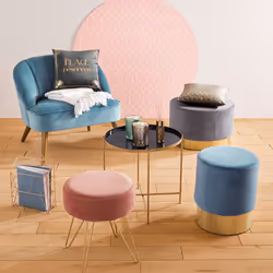 Tabouret vert pieds métal