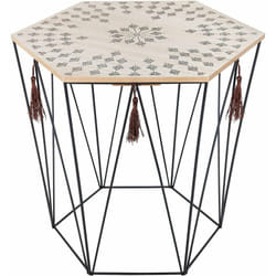 Table à café - Allure etnik - D 43 cm - Noir - Livraison gratuite