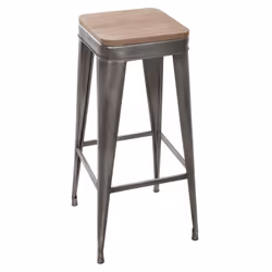 Tabouret de bar en métal gris métallisé de la marque Atmosphera. Ce grand modèle Joris apportera un esprit bistro vintage à v ...